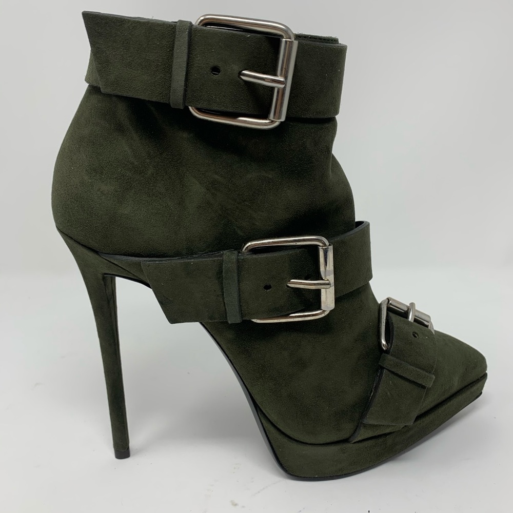Giuseppe Zanotti Green suede booties
